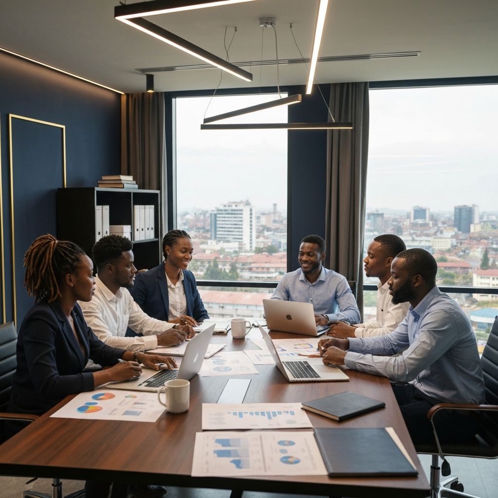 Kigali Stratec professional team in a modern strategy session